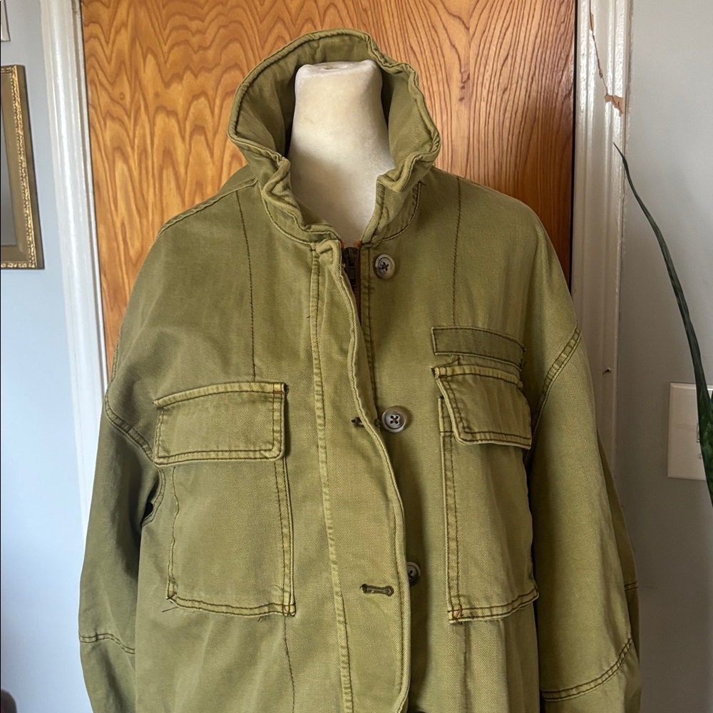 Free People The Day Green Military Jacket